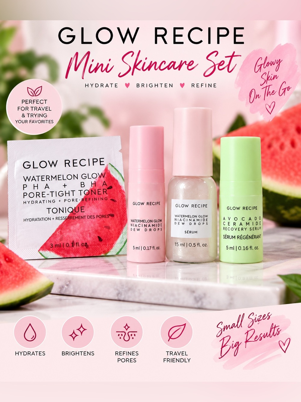 Glow Recipe Mini Skincare 3pc Set